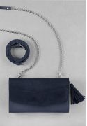 Фото Женская кожаная сумка Элис синяя Велюр